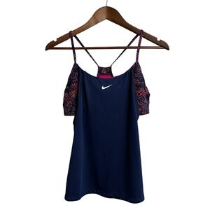 Nike tankini women's large pink navy racerback beach resort cruise pool boat